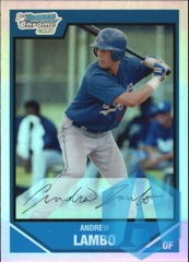 2007 Bowman Chrome Draft Draft Picks Refractors Card #BDPP28 Andrew Lambo